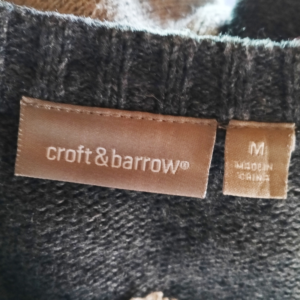 Cardinal Patchwork Zip-Front Sweater Croft & Barr… - image 8